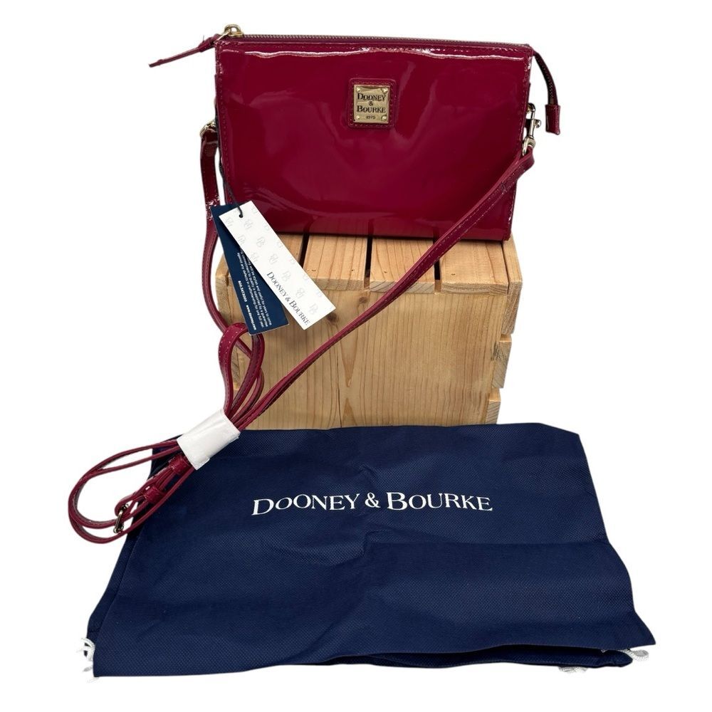 Dooney & Bourke Patent Leather Janine Crossbody Magenta NWT